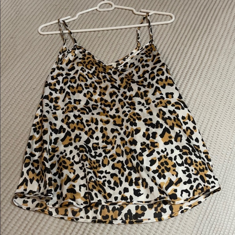 Aritzia babaton leopard silk tank